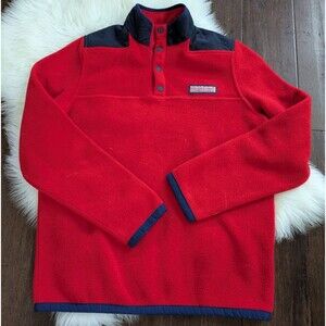 Vineyard Vines Sweater Boys XL 20 Red Fleece 1/4 Zip Pullover Sweatshirt Kids